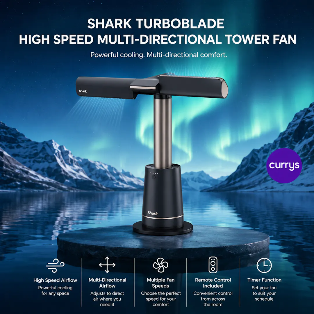 SHARK TURBOBLADE HIGH-SPEED MULTI-DIRECTIONAL TOWER FAN