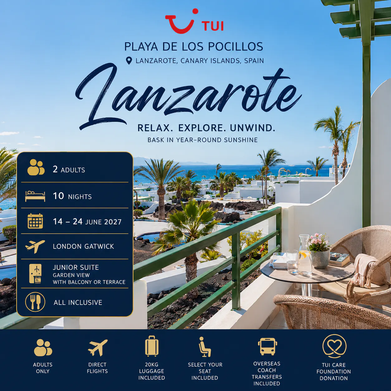 TUI 10-NIGHT ALL-INCLUSIVE LANZAROTE SUNSHINE ESCAPE