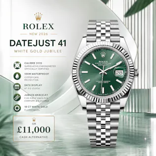 NEW 2026 ROLEX DATEJUST 41MM WHITE GOLD JUBILEE OR £11,000