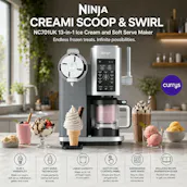 NINJA CREAMI SCOOP & SWIRL NC701UK 13-IN-1 ICE CREAM AND SOFT SERVE MAKER - SILVER