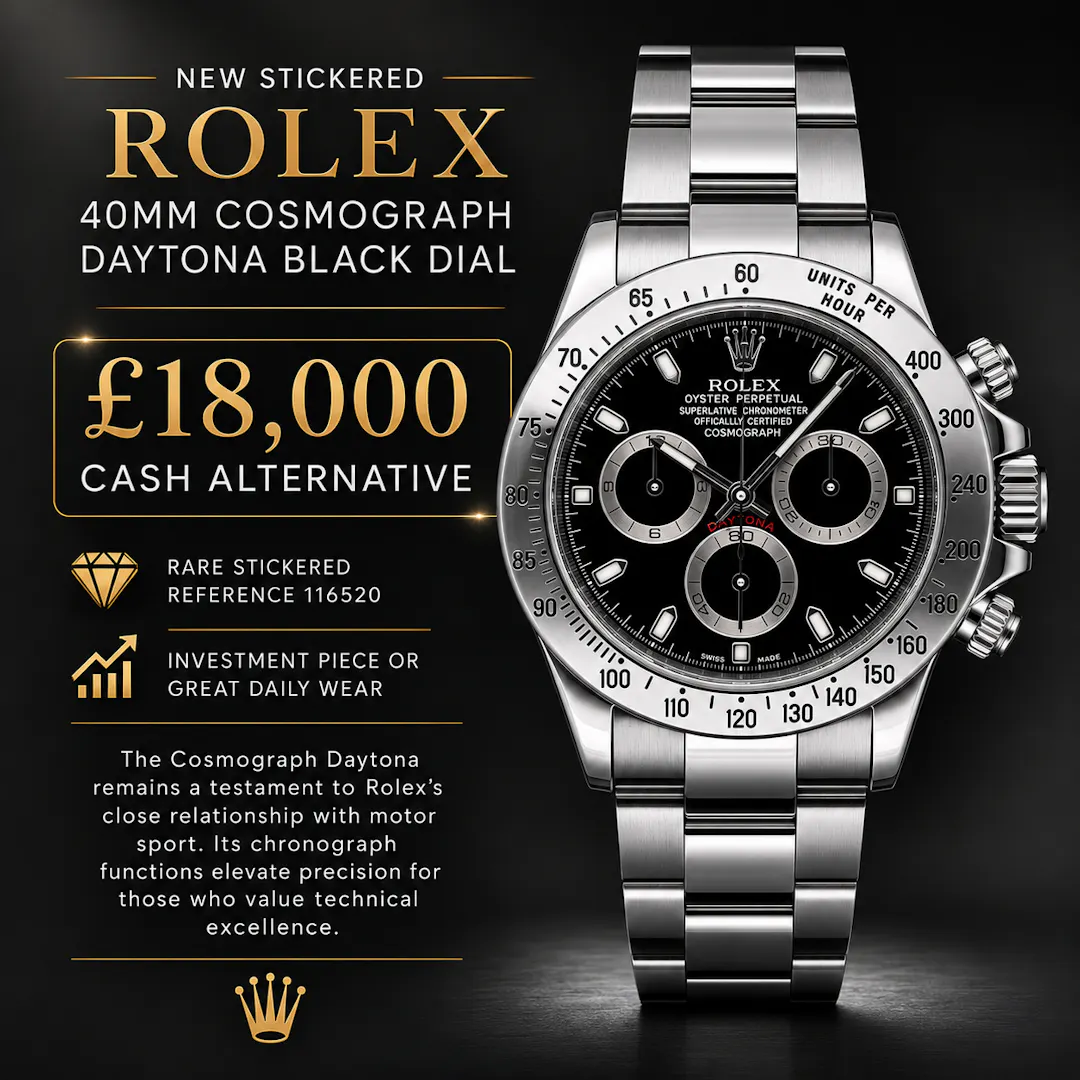 NEW STICKERED ROLEX 40MM COSMOGRAPH DAYTONA OR £18,000 LOW ODDS