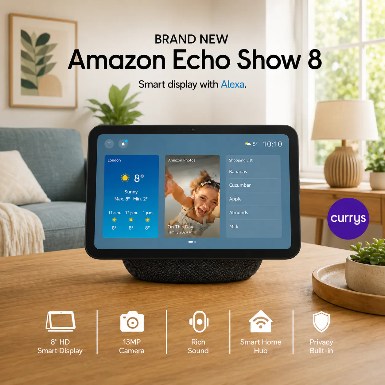 BRAND NEW AMAZON ECHO SHOW 8 SMART DISPLAY WITH ALEXA