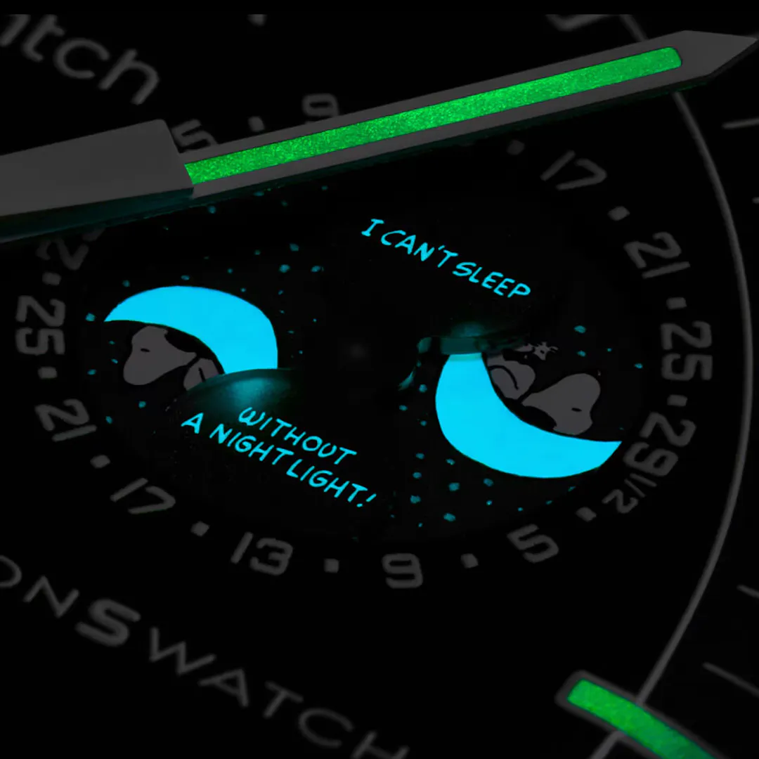 Swatch X OMEGA SNOOPY BLACK MISSION TO THE MOONPHASE