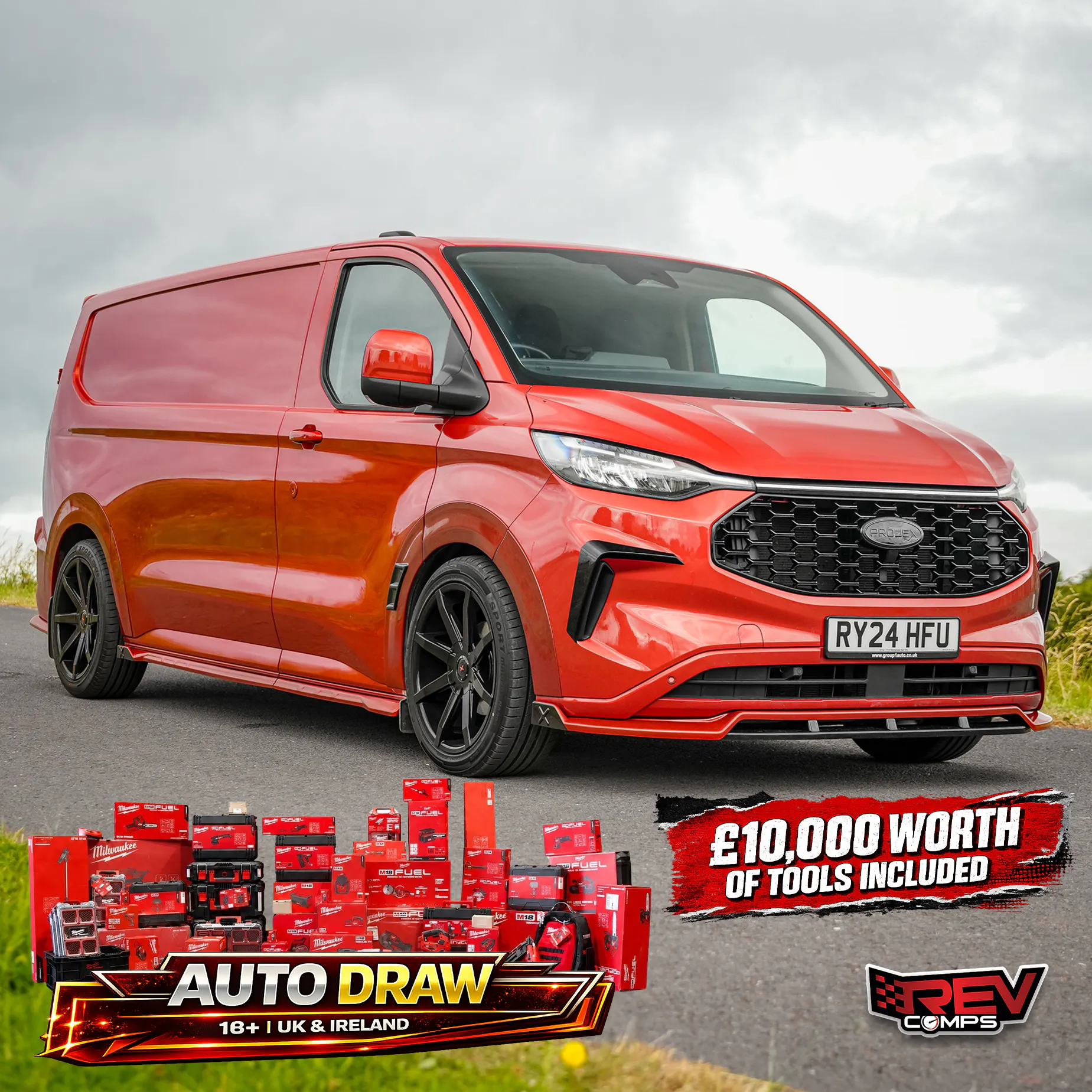 2024 Ford Transit Custom Projex Van + £10,000 Milwaukee Tools + £1,000 Cash