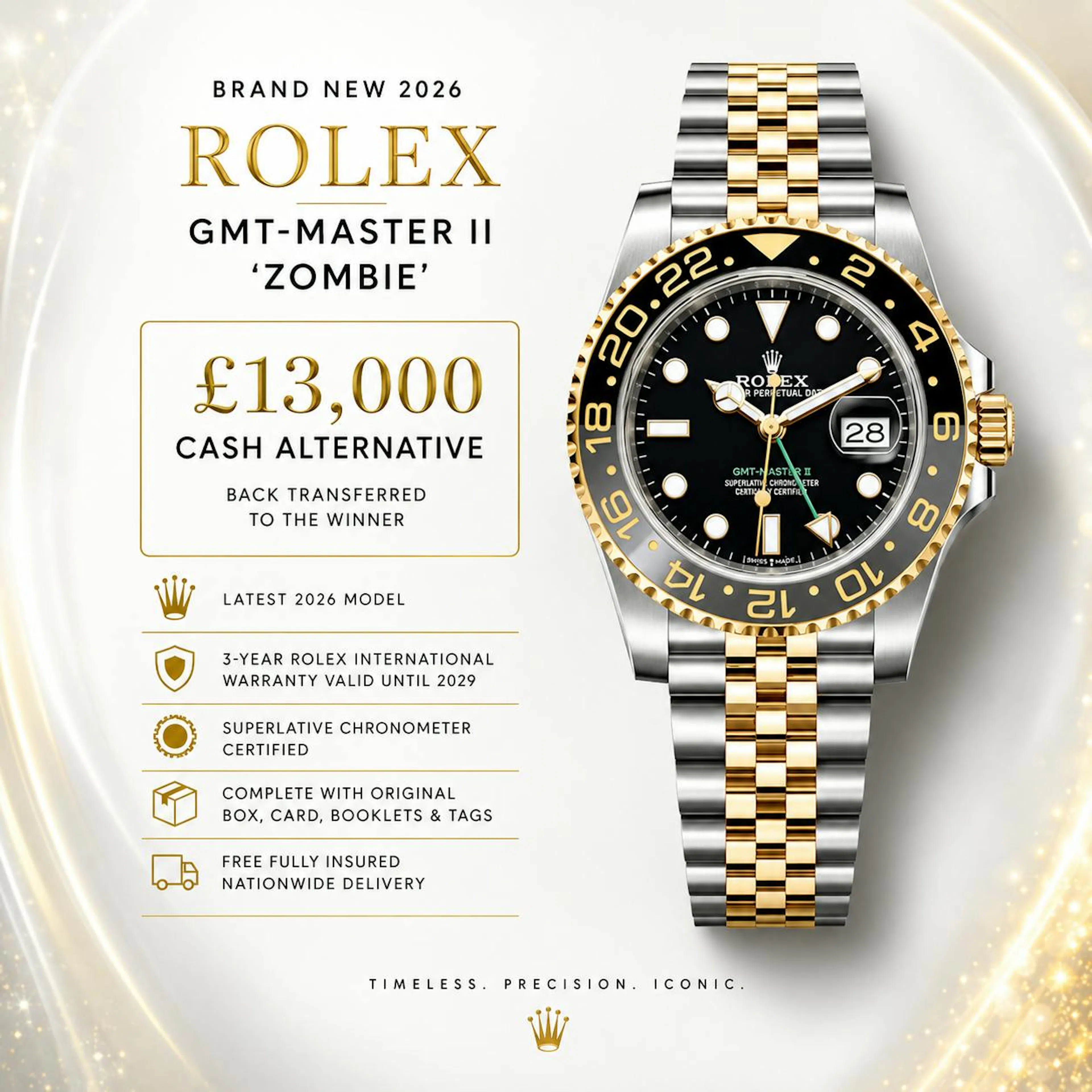Paul Moore - NEW 2026 ROLEX GMT MASTER II 'ZOMBIE' OR £13,000
