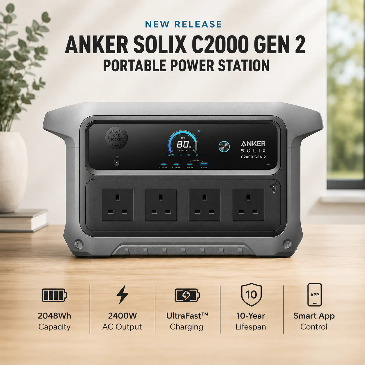 NEW RELEASE ANKER SOLIX C2000 GEN 2 PORTABLE POWER STATION