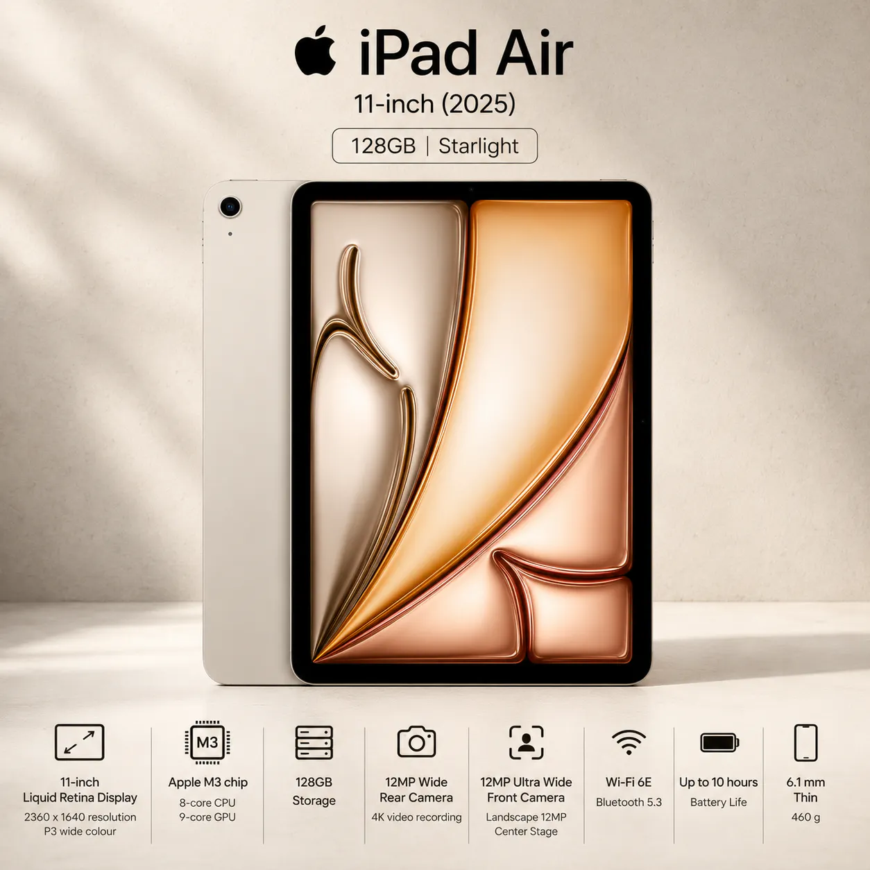 APPLE 11" IPAD AIR (2025) 128 GB STARLIGHT