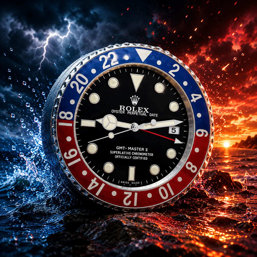 GMT MASTER II PEPSI ROLEX STYLE WALL CLOCK