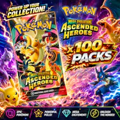 100 x BRAND NEW POKEMON ASCENDED HEROS PACKS