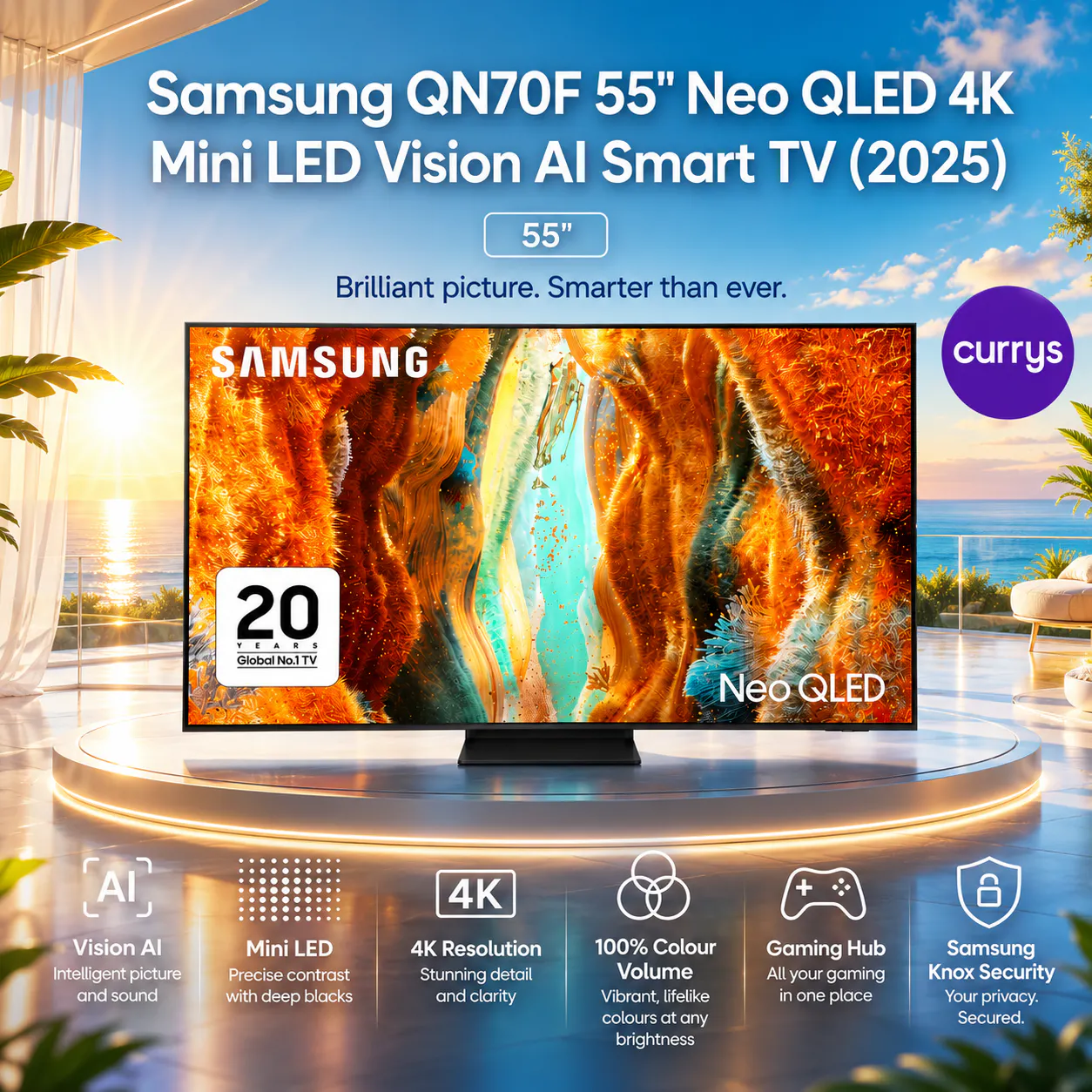 SAMSUNG QN70F 55" NEO QLED 4K MINI LED VISION AI SMART TV
