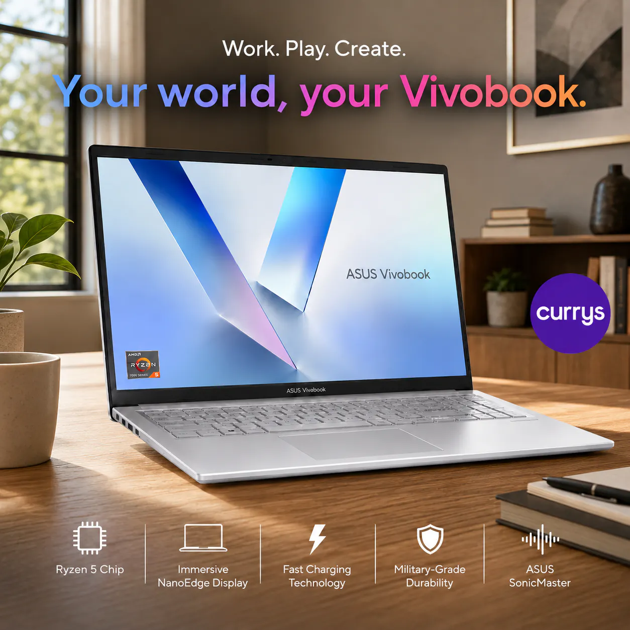 ASUS VIVOBOOK GO 15 E1504FA 15.6" R5 8G 512GB LAPTOP - SILVER