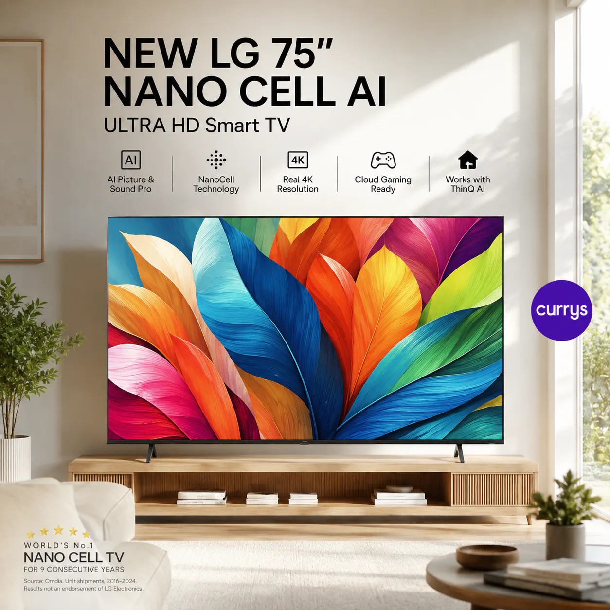 NEW LG 75" NANO CELL AI ULTRA HD SMART TV
