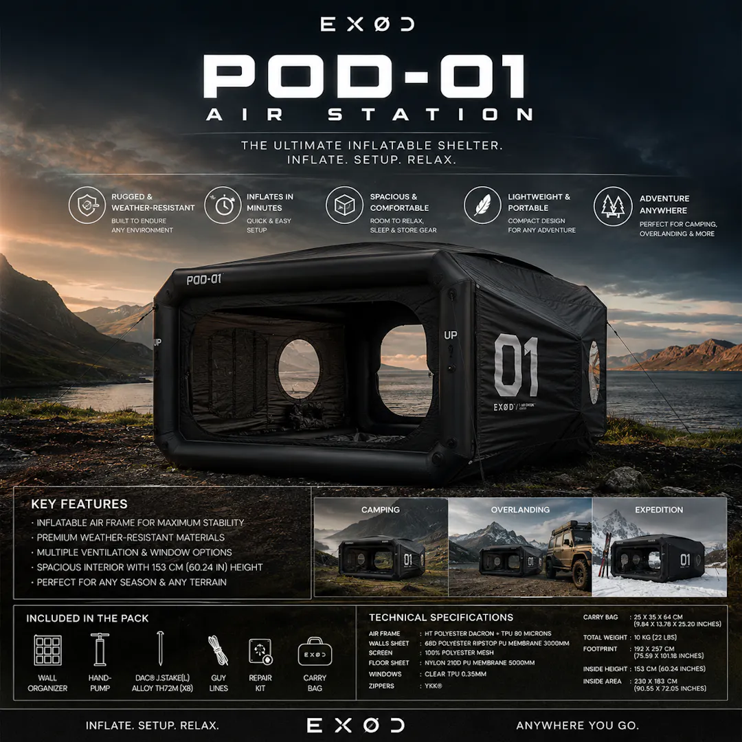 EXOD POD-01 AIR STATION – THE ULTIMATE INFLATABLE ADVENTURE SHELTER