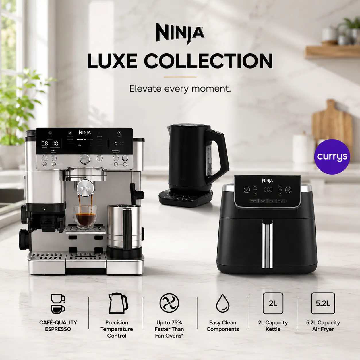 NINJA LUXE ESPRESSO MACHINE, KETTLE & AIRFRYER