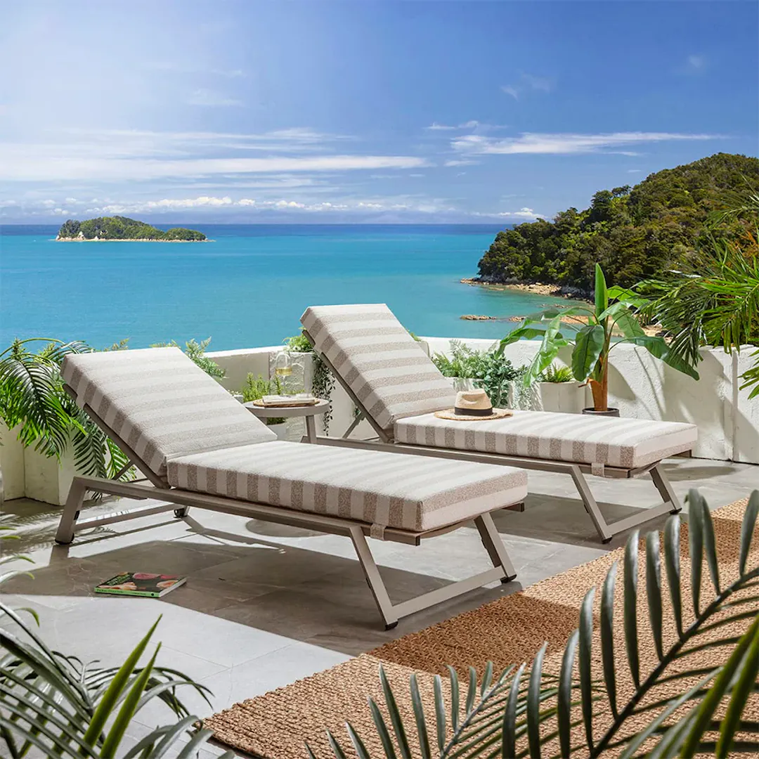 2 X CAYMAN CUSHIONED SUN LOUNGERS 7 X COLOUR CHOICES