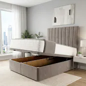 LUXURY OTTOMAN BED BUNDLE - FRAME, MATTRESS + CHOICE OF SIZE & FABRIC