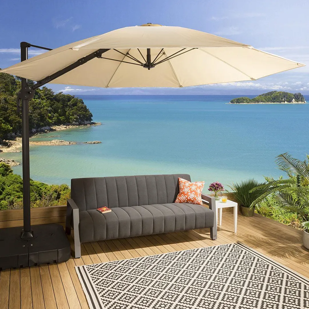 CANTILEVER GARDEN PARASOL 3M TILT/SWIVEL - 2 X COLOURS