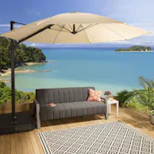 CANTILEVER GARDEN PARASOL 3M TILT/SWIVEL - 2 X COLOURS