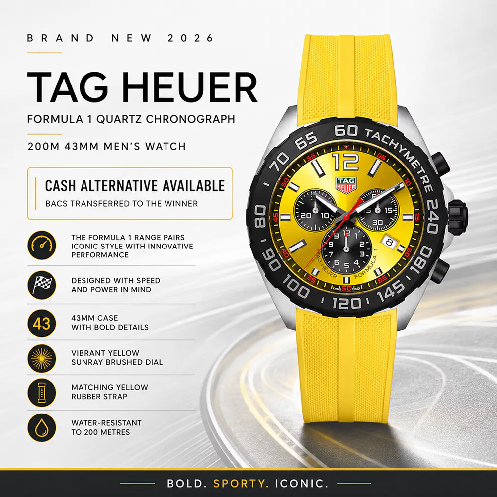 NEW TAG HEUER FORMULA 1 43MM YELLOW QUARTZ CHRONOGRAPH 200M