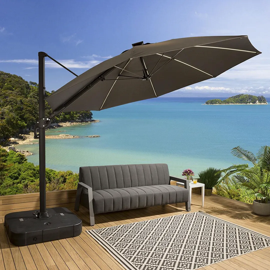 CANTILEVER GARDEN PARASOL 3M TILT/SWIVEL - 2 X COLOURS