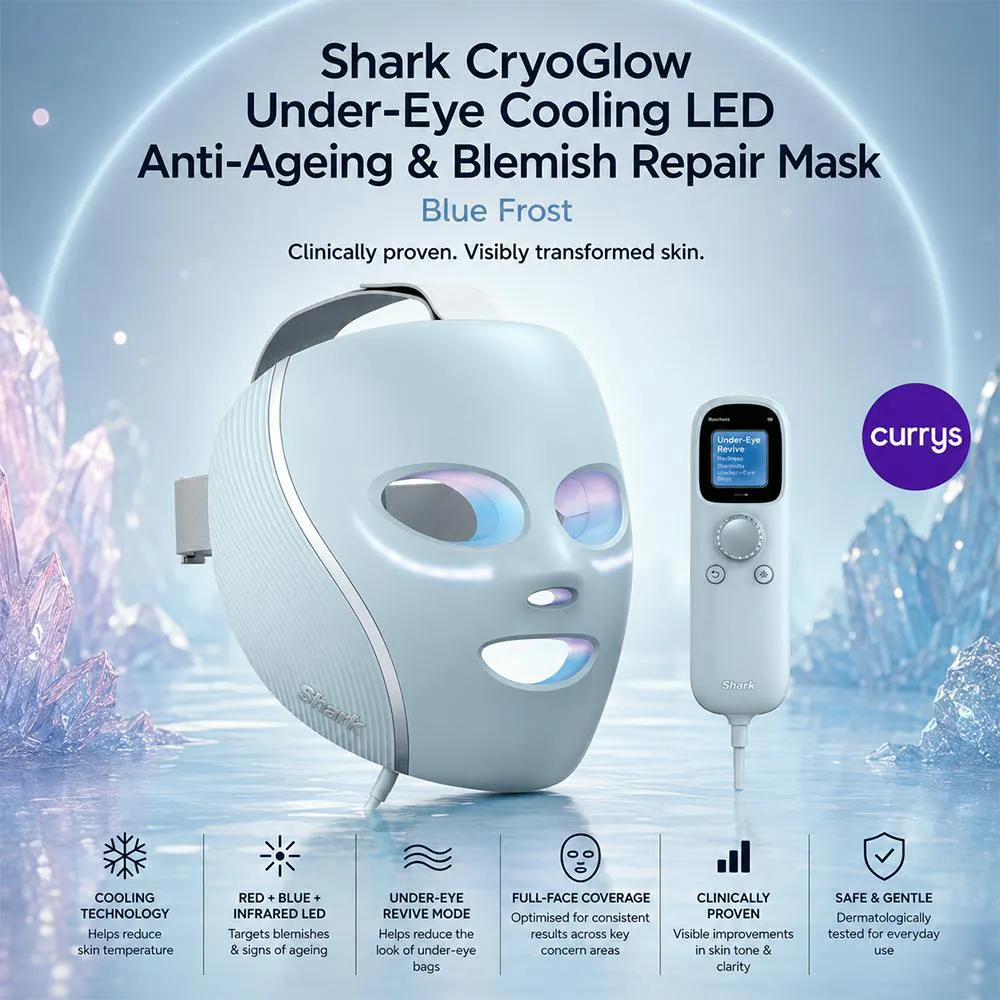SHARK CRYOGLOW UNDER-EYE COOLING LED ANTI-AGEING REPAIR MASK - BLUE FROST