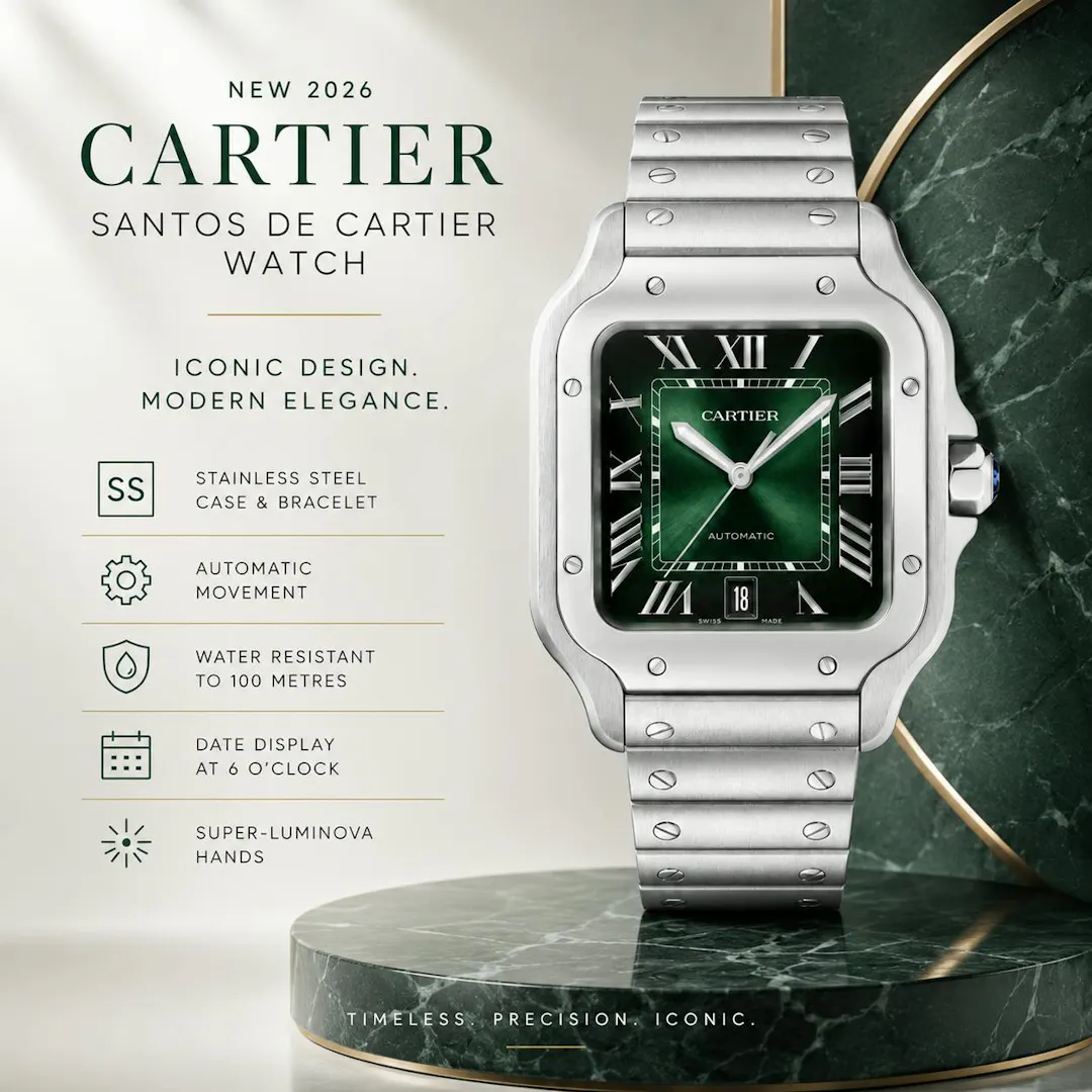 Greg Kendall - NEW CARTIER SANTOS DE CARTIER WATCH GREEN DIAL WATCH