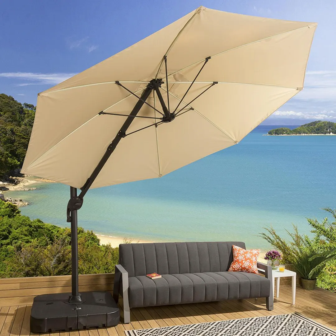 CANTILEVER GARDEN PARASOL 3M TILT/SWIVEL - 2 X COLOURS
