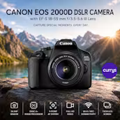 CANON EOS 2000D DSLR CAMERA & 18-55 MM LENS