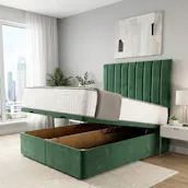 LUXURY OTTOMAN BED BUNDLE - FRAME, MATTRESS + CHOICE OF SIZE & FABRIC
