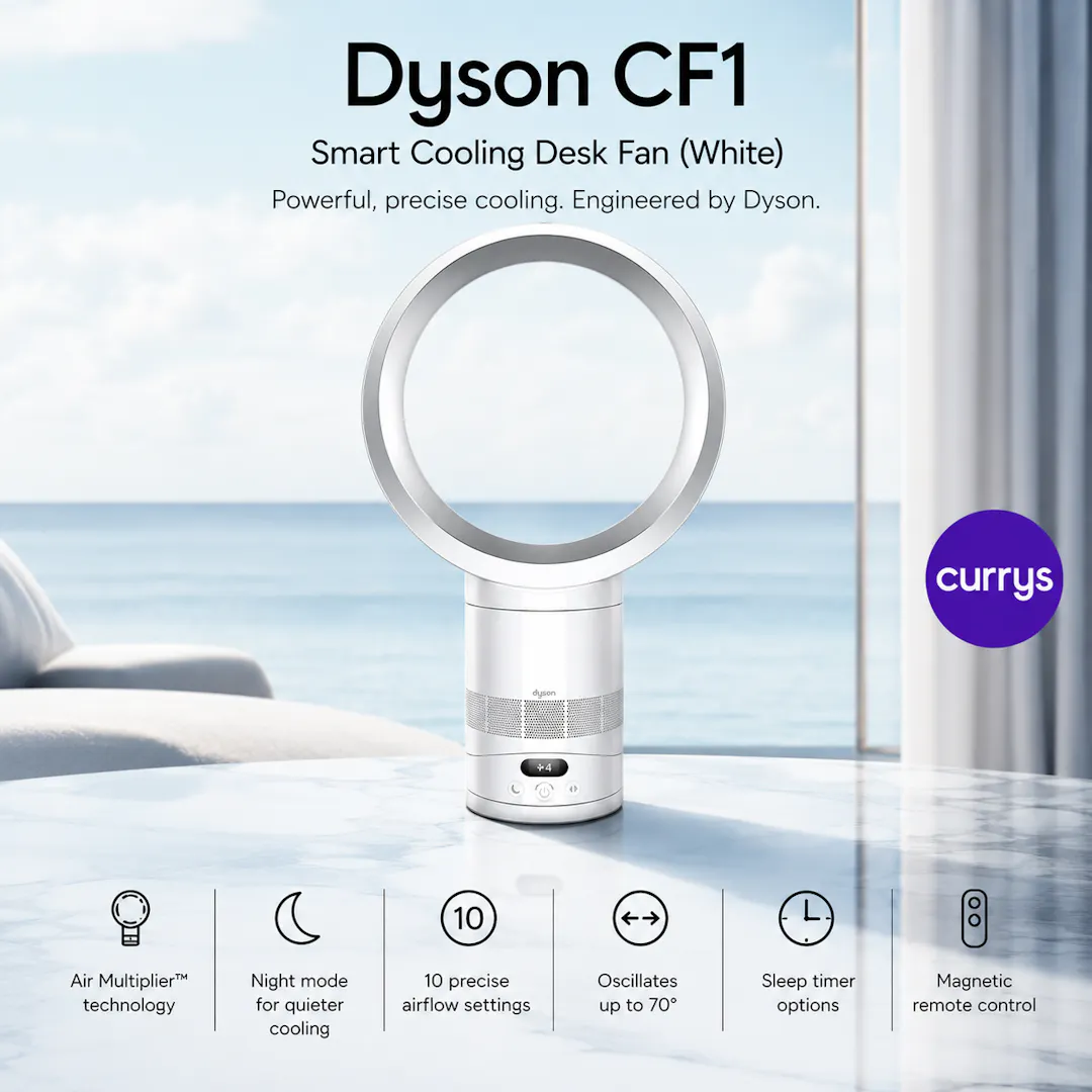 DYSON CF1 SMART COOLING DESK FAN - WHITE