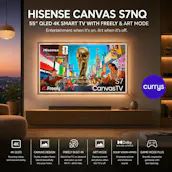 HISENSE CANVAS S7NQ 55" QLED 4K SMART TV – ART MODE, FREELY & 144 HZ GAMING