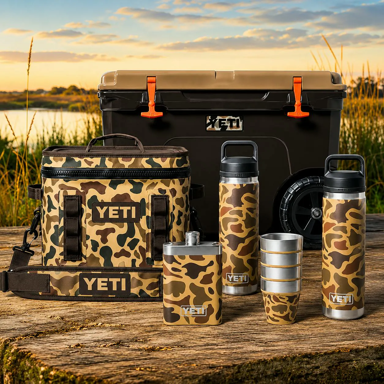 LIMITED EDITION YETI WETLANDS CAMO COOLER BUNDLE