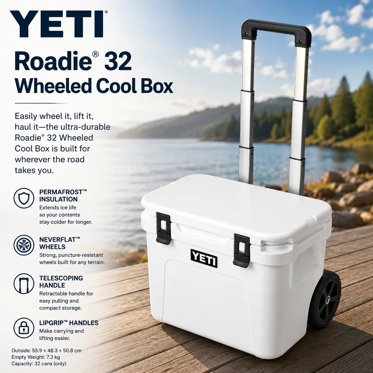 BRAND NEW YETI ROADIE 32 WHEELED COOL BOX 4 X COLOUR CHOICES