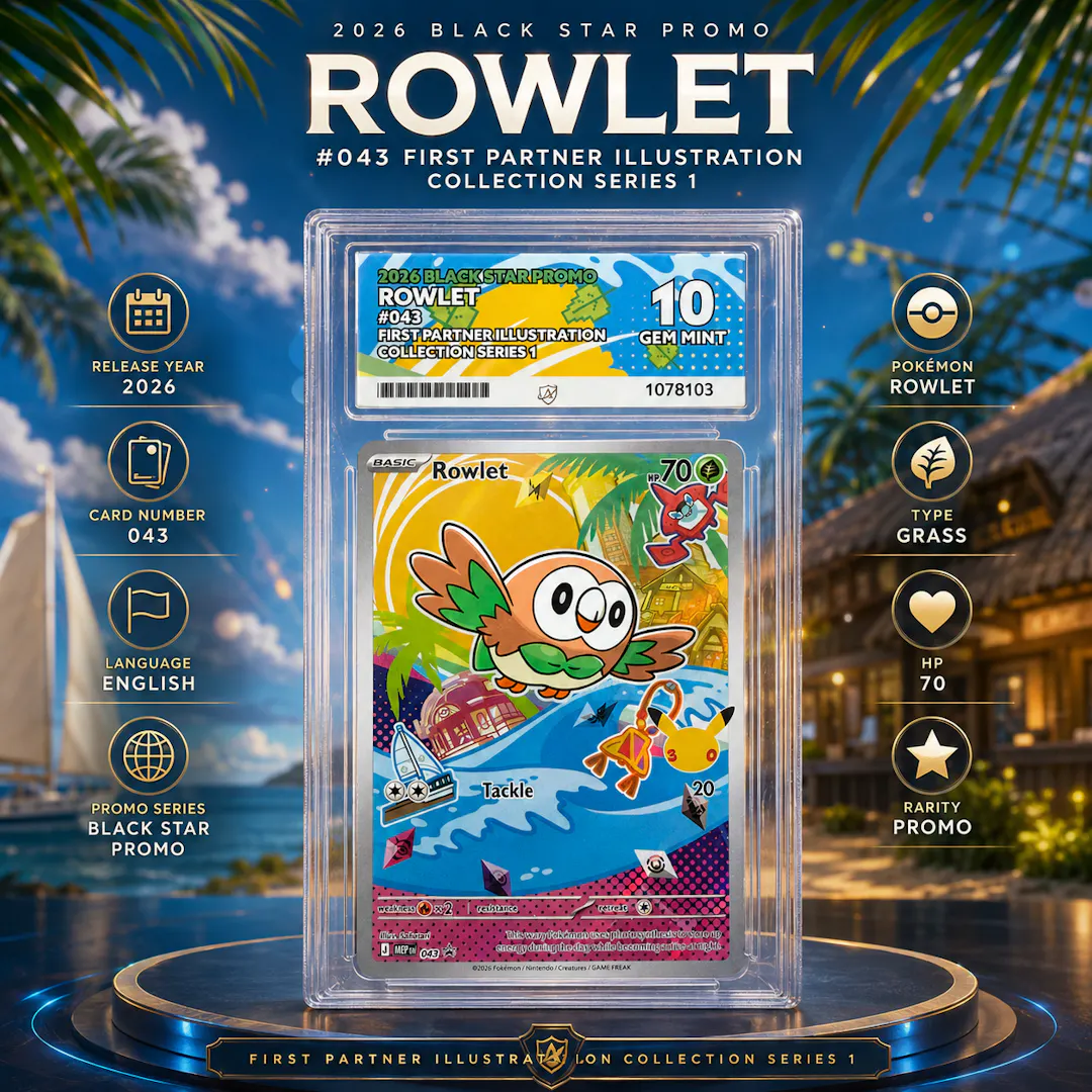 ACE GEM MINT 10 FIRST PARTNER ILLUSTRATION SERIES 1 SIX-CARD POKEMON COLLECTION