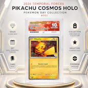 ACE 10 GEM MINT PIKACHU COSMOS HOLO #051 POKÉMON DAY COLLECTION – TEMPORAL FORCES 2026 PROMO