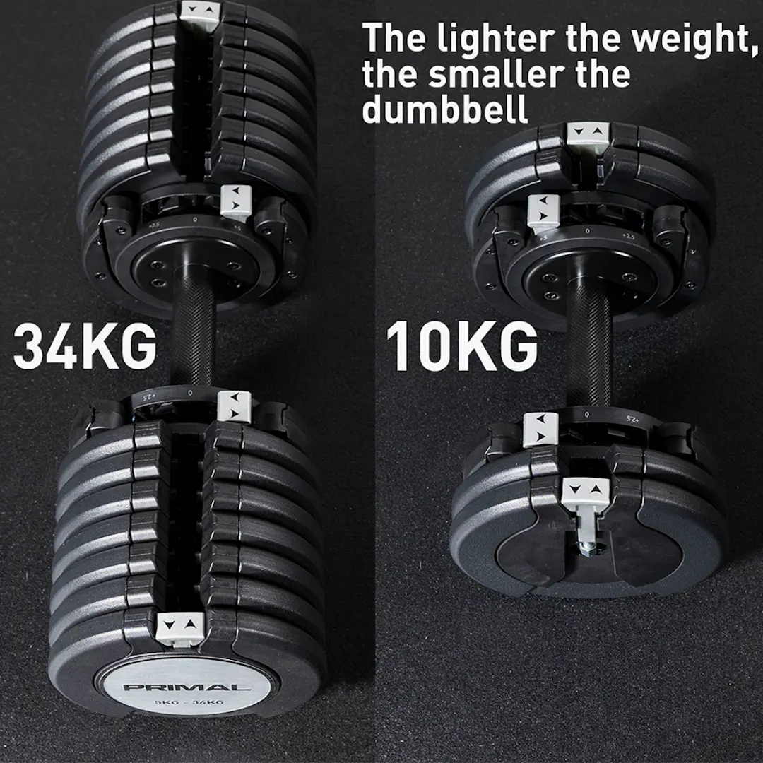 Primal 34kg Adjustable Dumbbell (Pair) With Stand