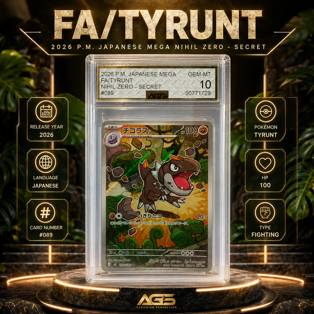 AGS 10 TYRUNT 089/080 AR NIHIL ZERO SECRET SHOWCASE POKEMO