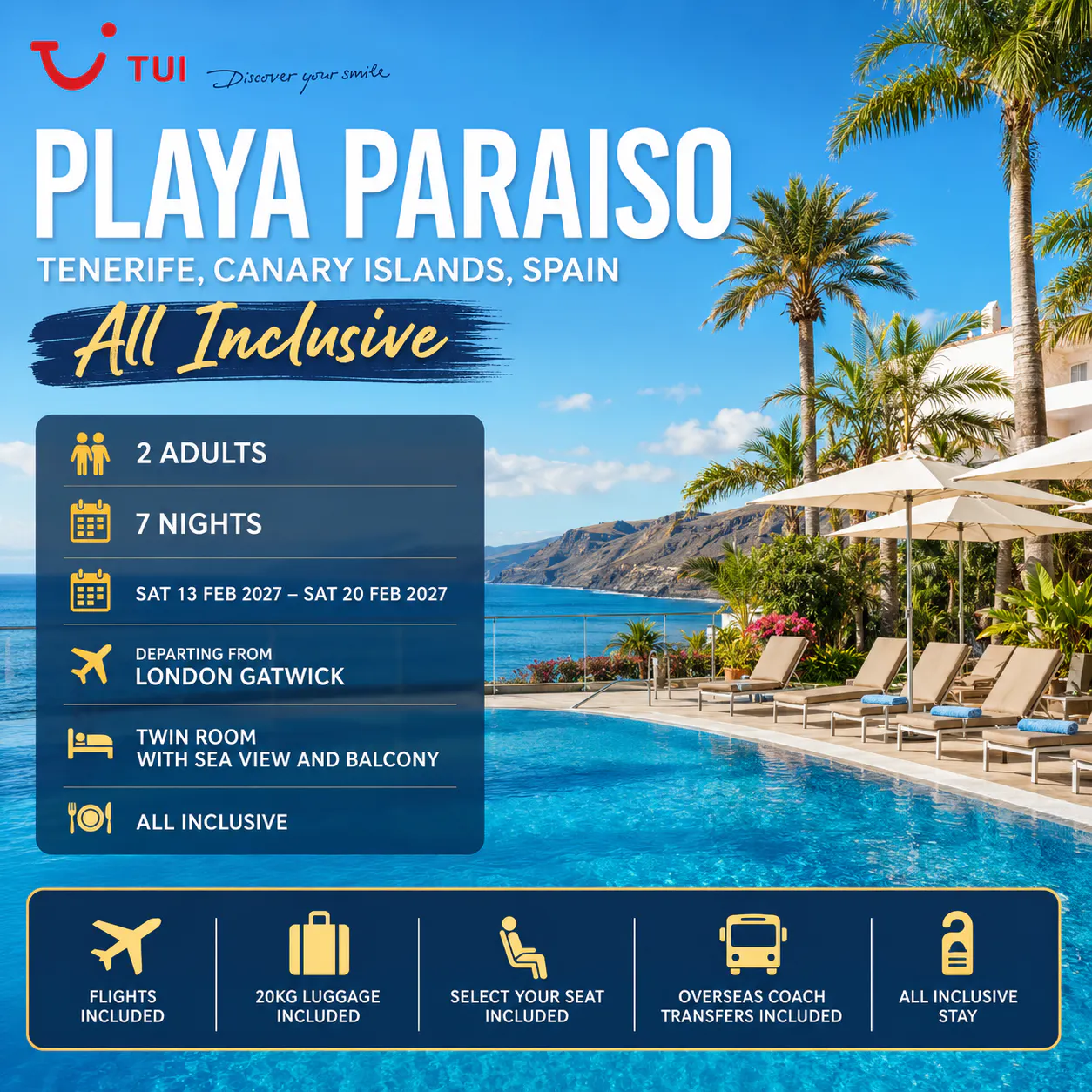 TUI 7-NIGHT ALL-INCLUSIVE TENERIFE SUNSHINE BREAK FOR TWO