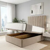 LUXURY OTTOMAN BED BUNDLE - FRAME, MATTRESS + CHOICE OF SIZE & FABRIC