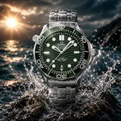 NEW OMEGA SEAMASTER DIVER 300 CO-AXIAL WATCH GREEN