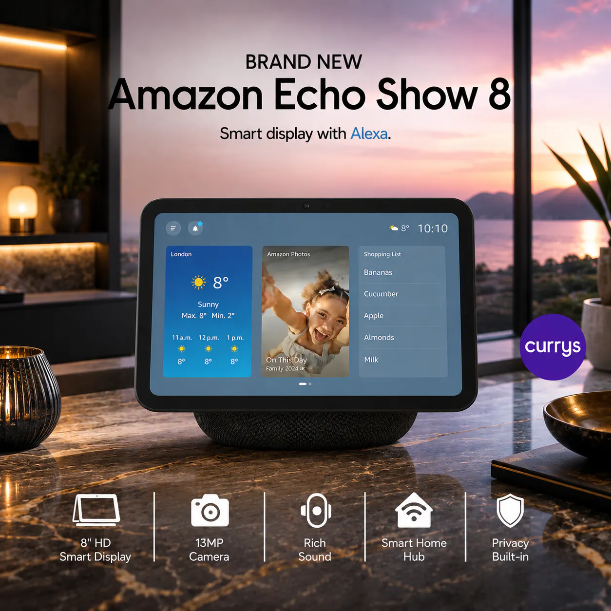 BRAND NEW AMAZON ECHO SHOW 8 SMART DISPLAY WITH ALEXA