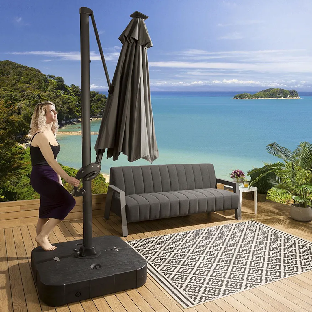 CANTILEVER GARDEN PARASOL 3M TILT/SWIVEL - 2 X COLOURS
