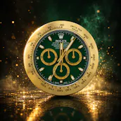DAYTONA GOLD &AMP; GREEN ROLEX STYLE WALL CLOCK