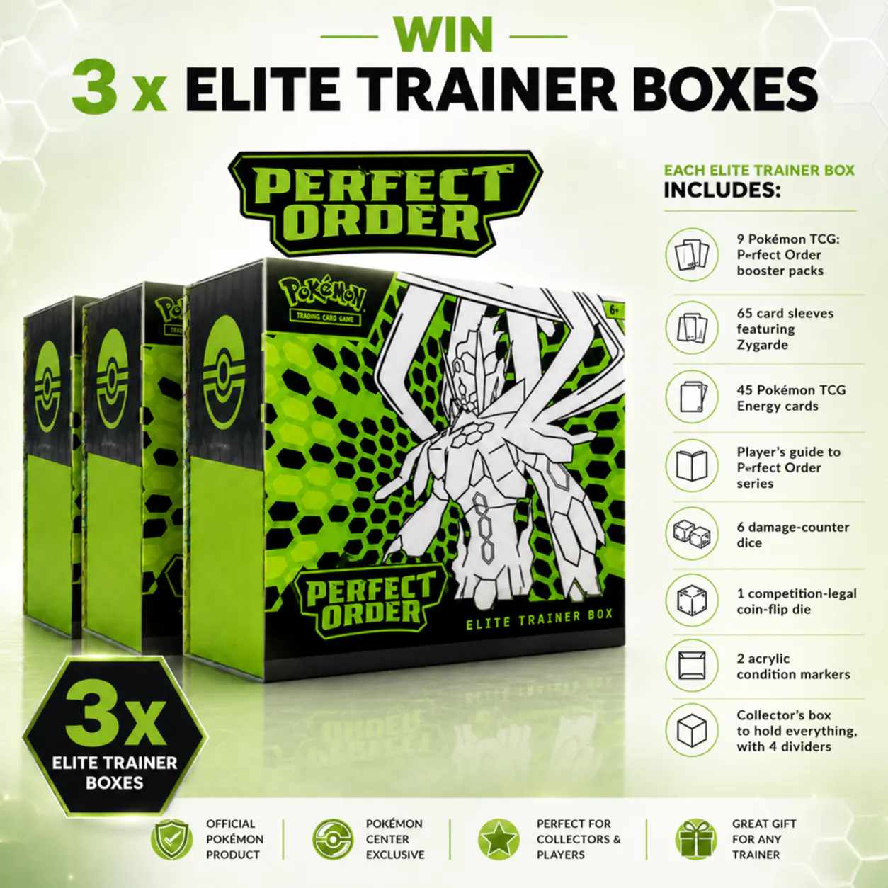 3 x BRAND NEW TCG PERFECT ORDER POKEMON ETBS