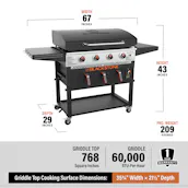 BLACKSTONE 36 INCH 4 BURNER GAS GRIDDLE BUILT IN AIR FRYERS