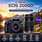 CANON EOS 2000D DSLR CAMERA WITH LENS