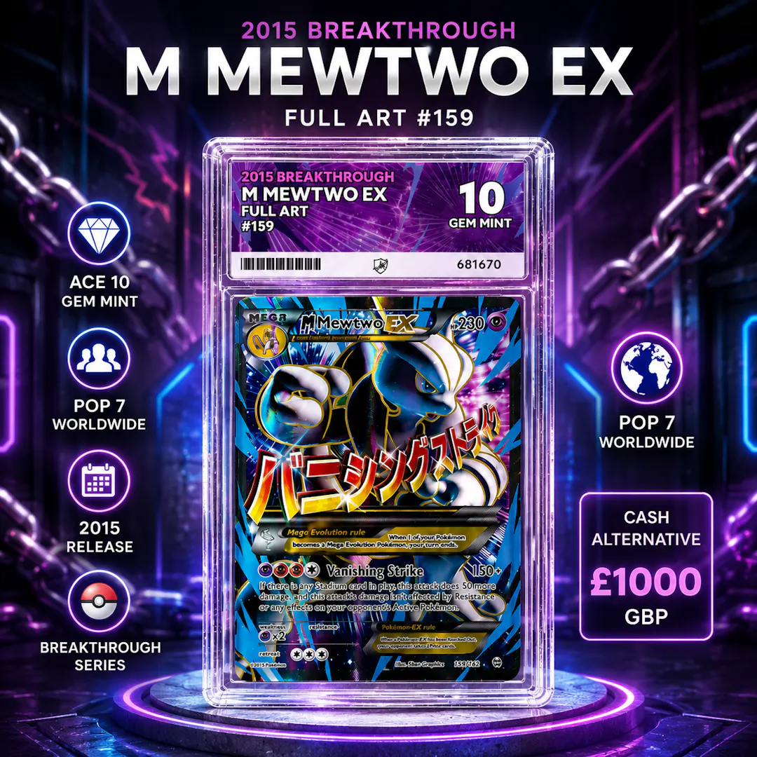 ACE 10 GEM MINT 2015 BREAKTHROUGH M MEWTWO EX  - POP 7 POKEMON or £1000