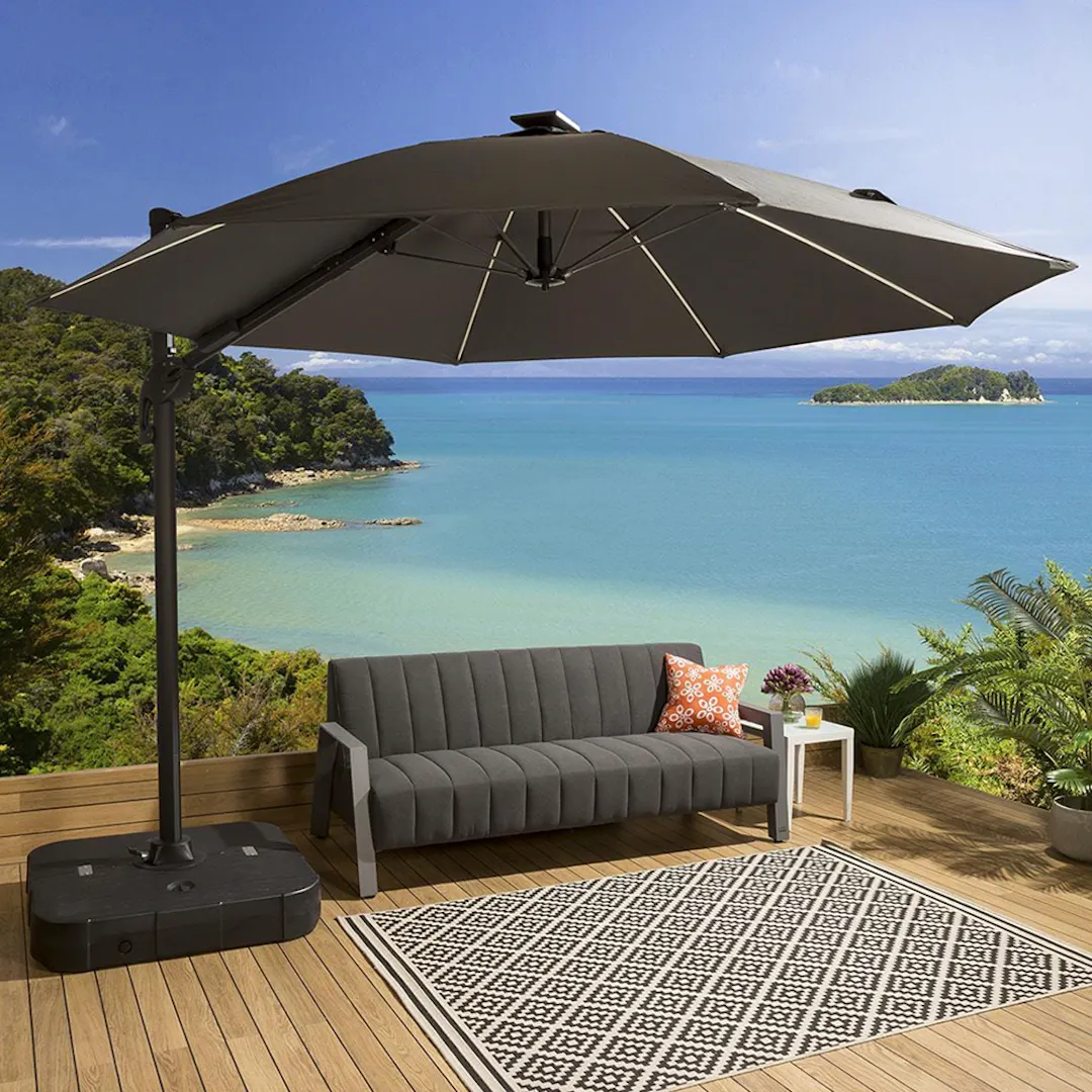 CANTILEVER GARDEN PARASOL 3M TILT/SWIVEL - 2 X COLOURS