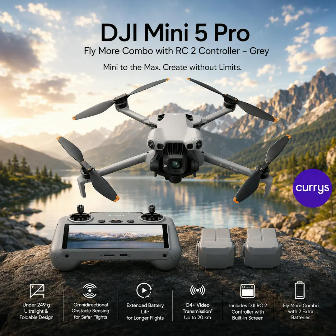DJI MINI 5 PRO DRONE FLY MORE COMBO + RC 2 CONTROLLER