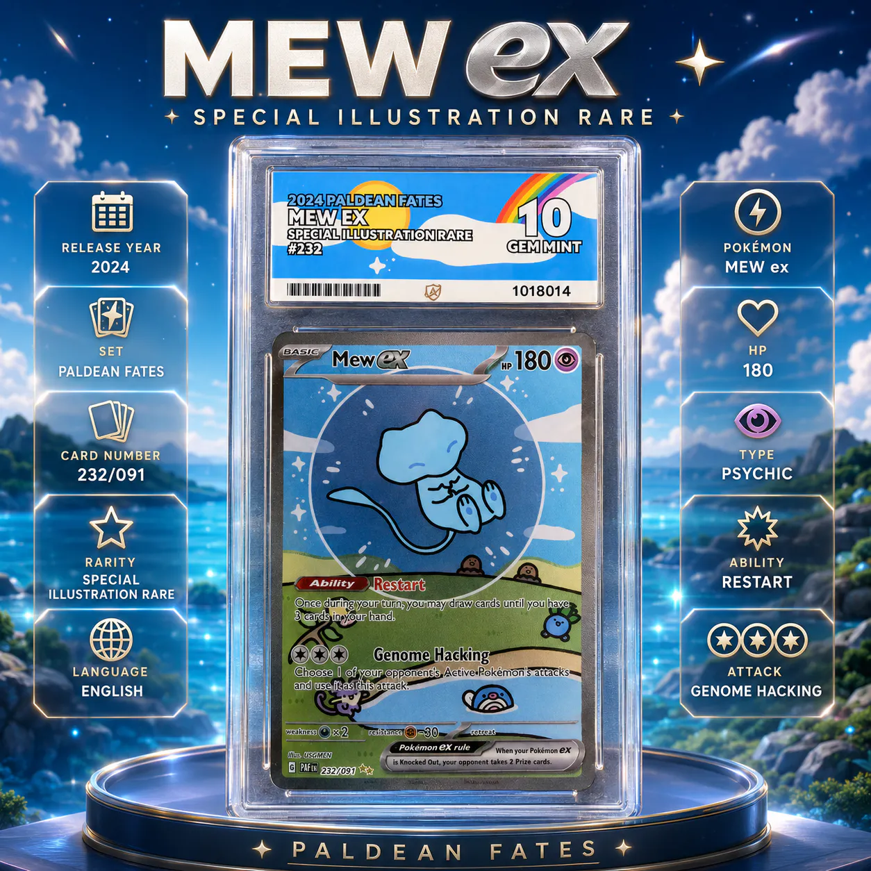 ACE 10 MEW EX PALDEAN FATES SPECIAL ILLUSTRATION RARE